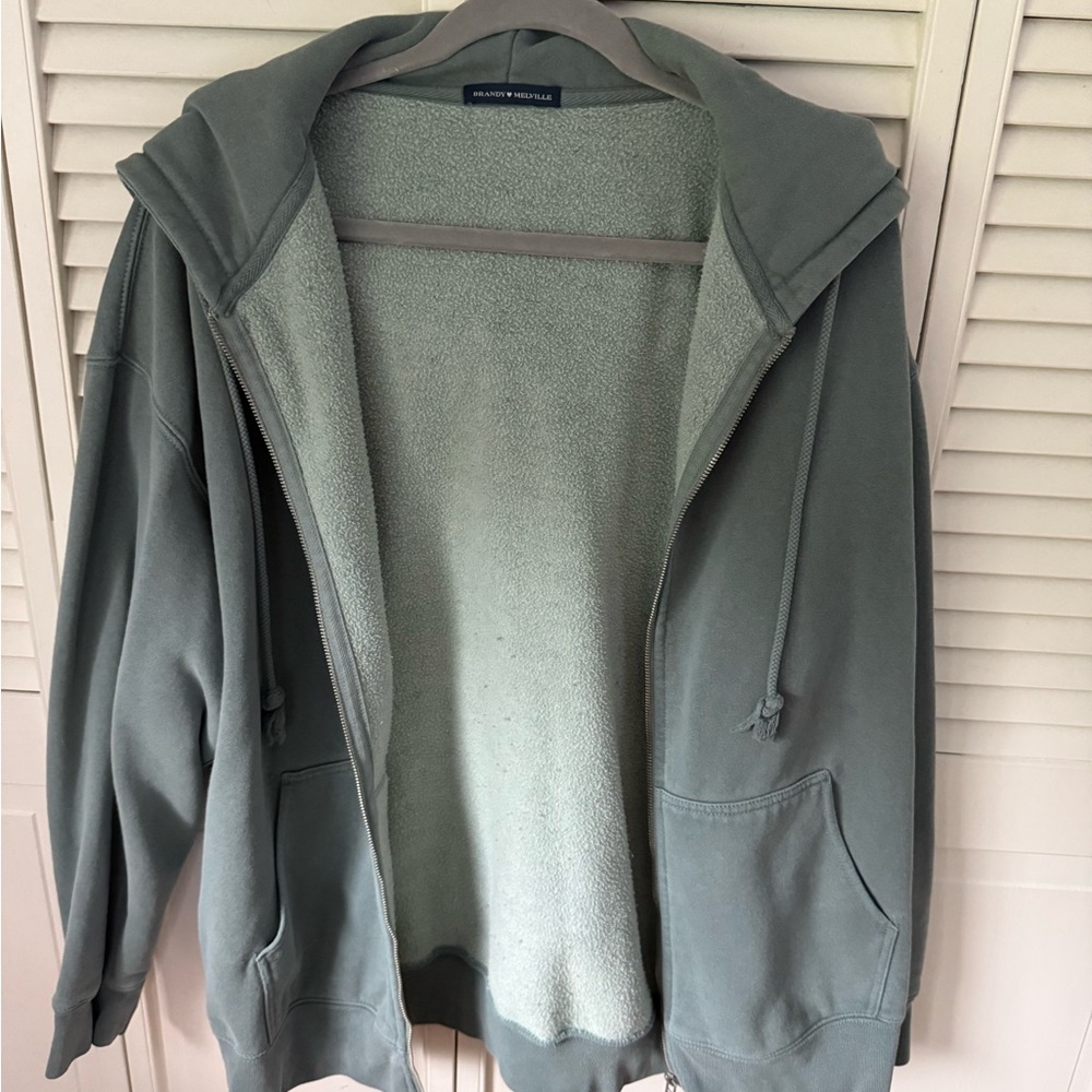 Brandy Melville Gray Zip-Up Jacket